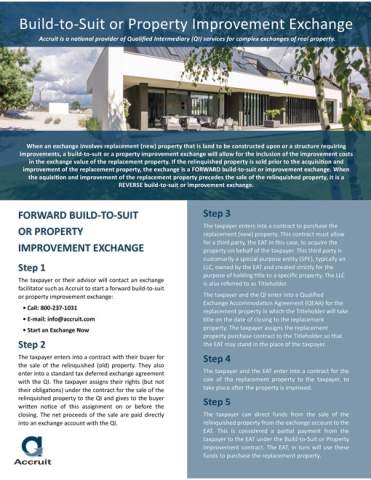 Accruit Property Improvement Exchange Property Procedural Outline Flyer
