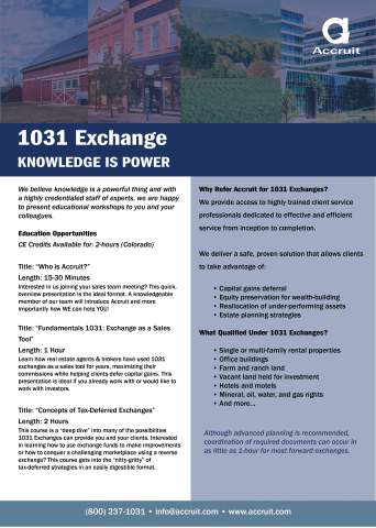 Learn more about 1031 exchanges and how they can help your current business