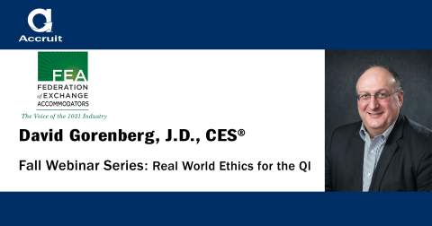 FEA Fall Webinar Series Real World Ethics for the QI with David Gorenberg