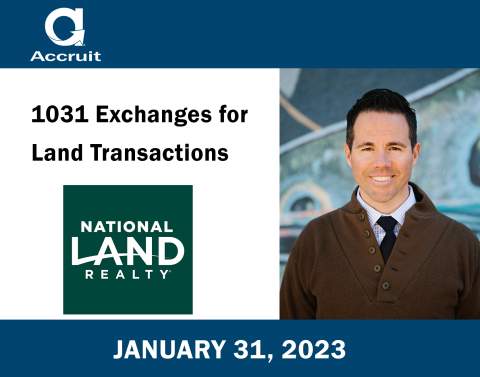 1031 Exchange for Land Transactions for National Land Realty