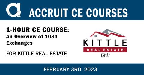 Accruit CE Course for Kittle Real Estate on 1031 Exchanges