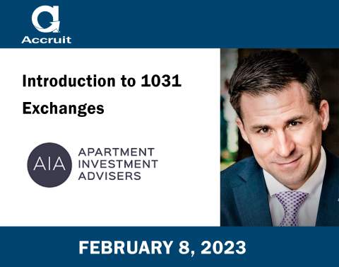 Apartment Investment Advisers Accruit 1031 Exchange Webinar