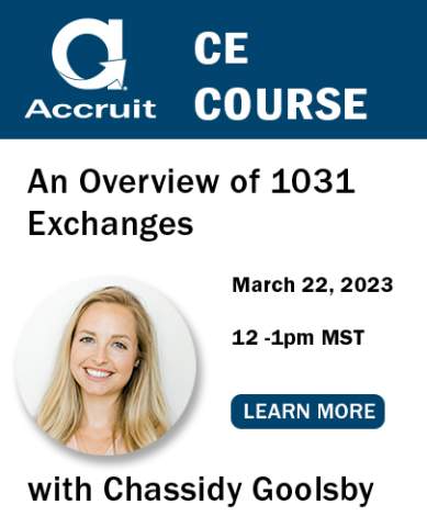 Accruit presenting 1031 exchange CE course for Land Title of Colorado