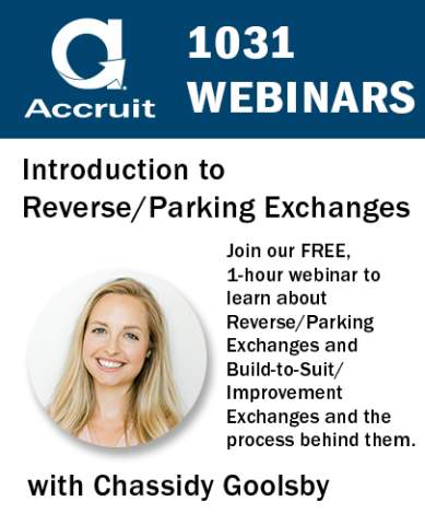 Free Education Webinar on 1031 Exchanges by Accruit