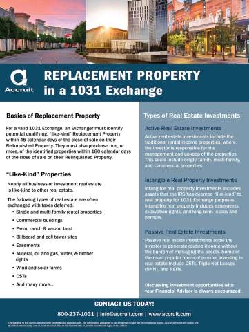Replacement Property in a 1031 Exchange