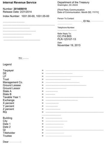 IRS Private Letter Ruling PLR 201408019 IRS Private Letter Ruling PLR 201408019