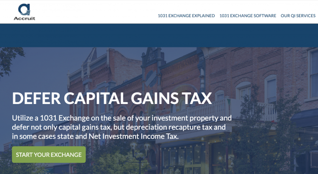 Accruit, 1031 exchange qualified intermediary, website design refresh