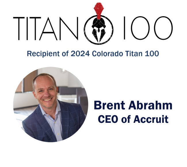 Brett Abrahm Accruit Titan 100 Recipient
